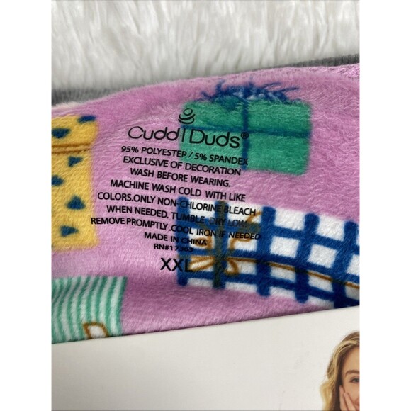 Cuddl Duds Fleece Pajama Set Size 2XL Purple Christmas Gifts Holiday V-Neck - Picture 3 of 6